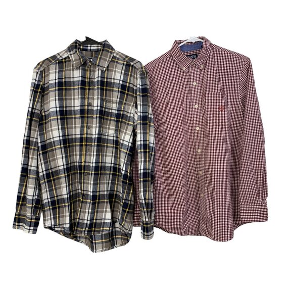 Lot of 2 Chaps Red & Faded Glory Plaid Flannel Button-Up Shirts S GUC 8870 - Picture 13 of 13